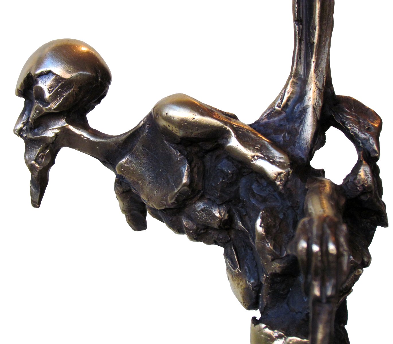 Cristian Crestincov, Details aus “Der von der Zeit geplagtem Mann 2“, 2014, Bronze mit Marmorbasis, 19x51x18 cm, mit freundlicher Genehmigung des Künstlers